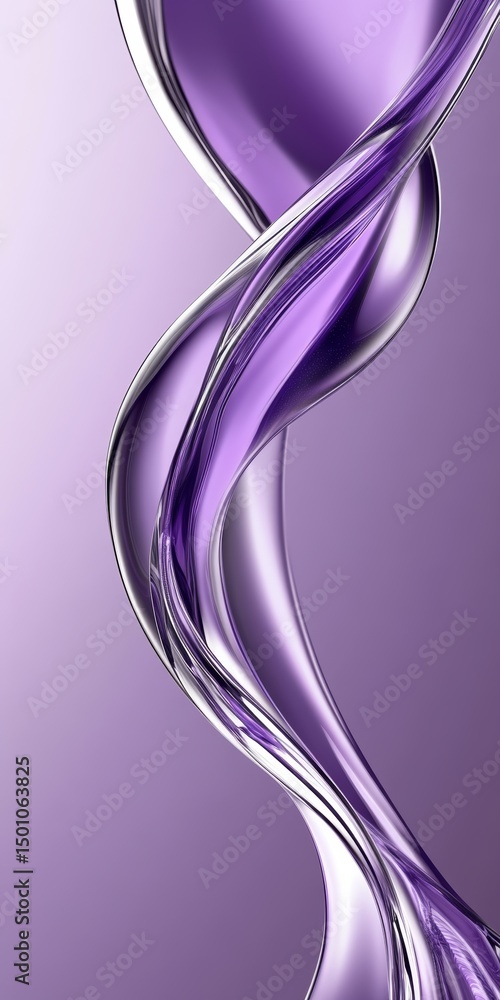 Poster dynamic purple fluid waves on gradient background abstract flowing liquid art. design element.