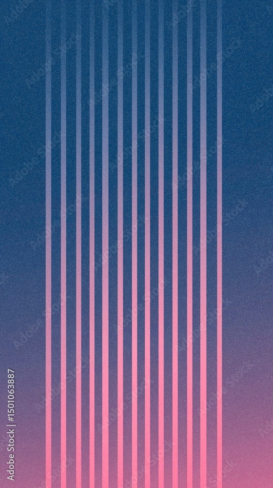 Poster vertical lines of soft gradient colors create a serene atmosphere, transitioning from deep blue to g