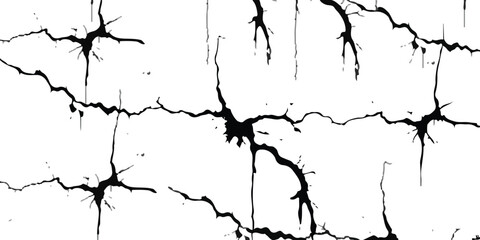 Vector cracks, breaks on land surface from earthquake. old wall background crack vector, grunge texture. cracked white paint on a white background. White black grey wall, floor with cracks, texture ba