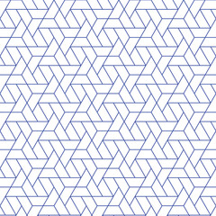 Seamless geometric grid of hexagons and triangles, Simple line art, Supports background swatches, blue / シームレスな幾何学模様のグリッド 六角形と三角形の組み合わせ シンプルなラインアート 線画 背景素材 スウォッチ対応 青 ブルー