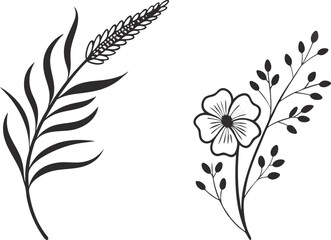 Watercolor Branding Set Silhouettes Illustration. Elegant Watercolor Silhouettes for Branding Design. Creative Watercolor Branding Set Silhouette Art