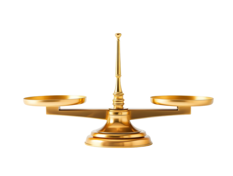 A golden traditional balance for weight 