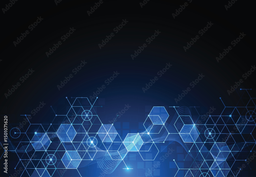 Poster abstract blockchain digital technology concept. big data design. vector illustration