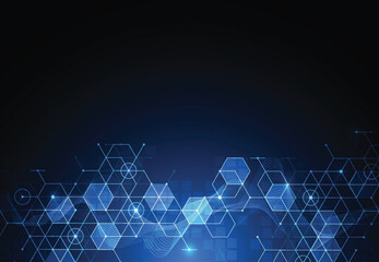 Abstract blockchain digital technology concept. Big data design. Vector illustration
