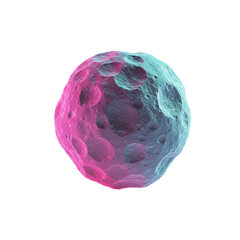 Abstract representation of an extraterrestrial planet with vibrant hues of pink and blue