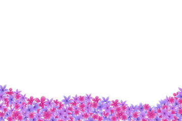 Floral Border Background with Pink and Purple Flowers