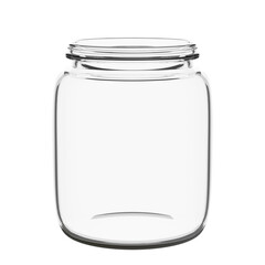 Empty glass jar isolated on white