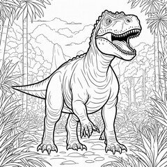 Wild tyrannosaurus rex dinosaur cartoon vector illustration with zebra stripes
