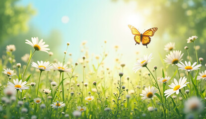 butterflies and flowers