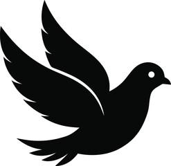 dove silhouette icon on  transparent background