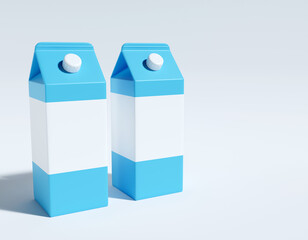 milk carton box 3D render