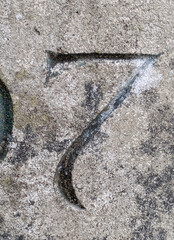Written Wording in Distressed State Typography Found Ransom Number Font 7 Seven