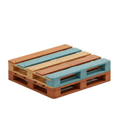 Multicolored Wooden Pallet: Rustic Charm Meets Modern Design, Ideal for Home Decor, Craft Projects, or Industrial-Style Accents