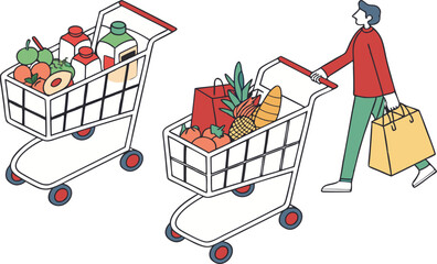 vector illustration of a shopping cart with a shopping cart
