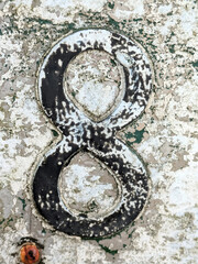 Written Wording in Distressed State Typography Found Ransom Number Font Eight 8