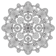 Vector hand drawn doodle mandala.Beautiful flower art and mandala vector design.