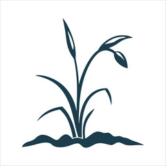 Minimalist Spring Sprout Vector Illustration