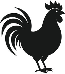 rooster silhouette icon on transparent background