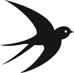 Obraz premium swallow silhouette icon on transparent background