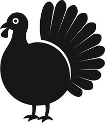 Silhouette turkey on transparent background