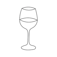 Empty transparent crystal wine glass isolated on white with reflection