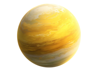 Round yellow planet