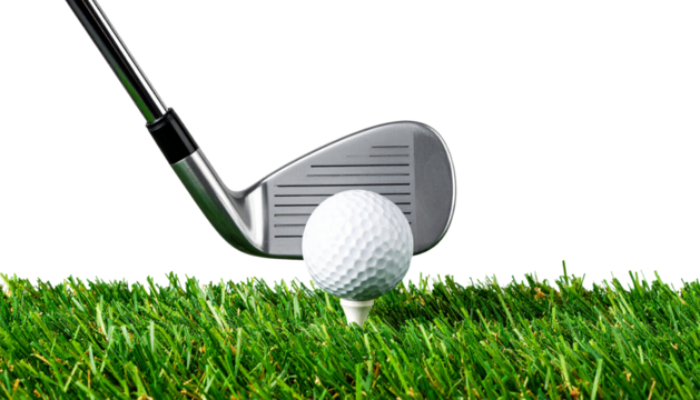 Golf Ball & Tee isolated on transparent or white background