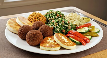 Delicious Plate of Authentic Vegetarian Mediterranean Delights