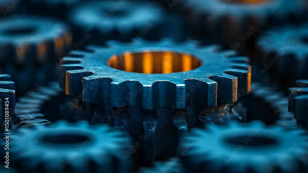 Poster this clip highlights intricate gears working together, emphasizing the fine details and synchronizat