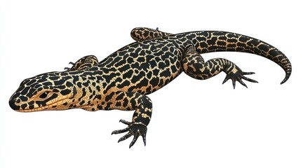 Naklejka premium Isolated image showing the distinctive pattern on the back of a leopard lizard