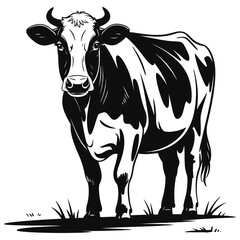 cow on a white background
