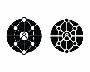 Fototapeta premium network icon vector silhouette illustration isolated on white background