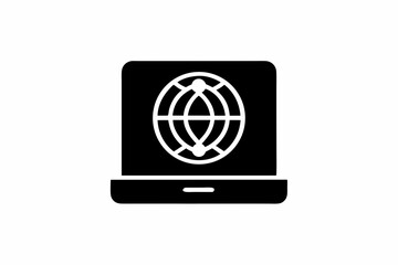 network icon vector silhouette illustration isolated on white background