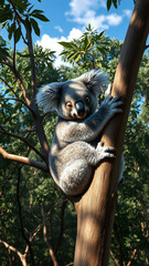 Naklejka premium Koala Sitting On Tree