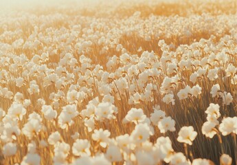 In a beautiful meadow garden, daffodils display their bright yellow petals, symbolizing the vibrant growth and stunning foliage of a wildflower environment on a lovely spring day