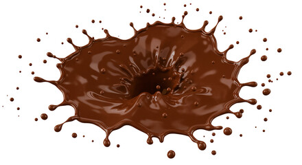 Fototapeta premium A Stunning Splash of Rich Brown Chocolate on a Black Background Capturing the Essence of Decadence and Delightful Indulgence