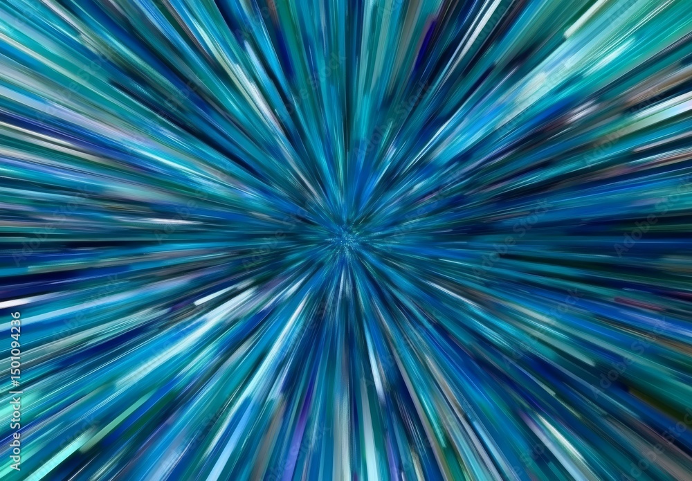 Poster this abstract design boasts a blurred background with green and blue stripes, creating a bright and 
