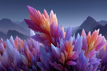 Ethereal Crystal Bloom Landscape