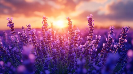 Lavender field at sunset (2)