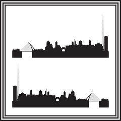 Fototapeta premium Historic City Skyline Silhouettes – Iconic Architecture Clipart Set
