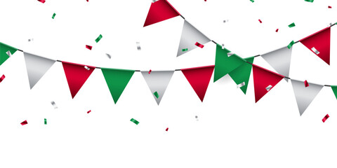 Obraz premium Colorful party flags background vector illustration for celebration.