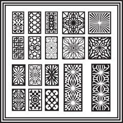 Decorative Panel Vector Bundle – Mixed Style Laser Cut Designs with Floral, Geometric, and Abstract Patterns for CNC and Crafts