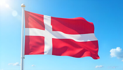 Naklejka premium Denmark flag. Vector illustration of the national flag