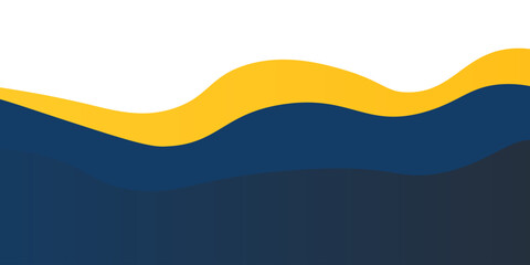blue and yellow wavy shape background. suitable for business poster design, corporate banner, presentation, flyer, social media post. vector illustration.