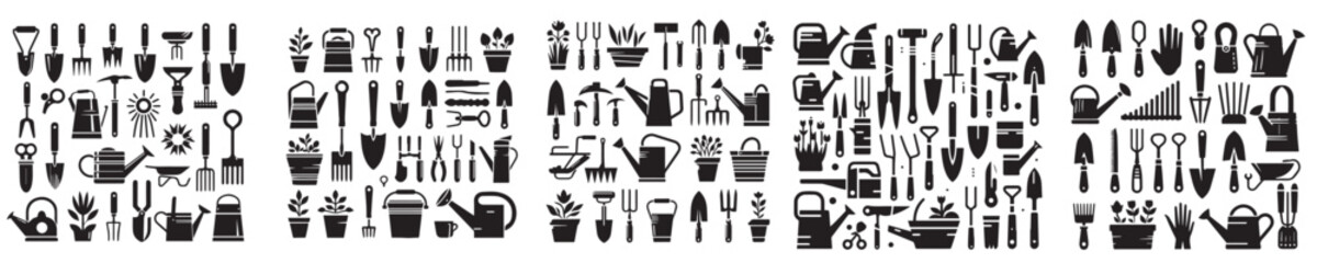 set of silhouette garden equipment icons © Jefri Syahputra BKL