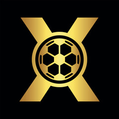 Obraz premium Initial Football Logo combine with letter X vector template