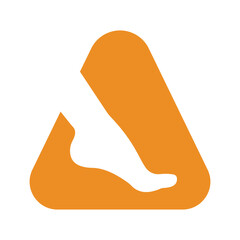 Foot Logo combine with letter A vector template