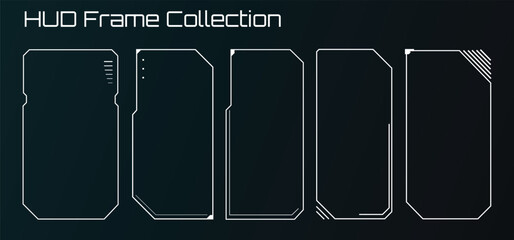 Futuristic HUD Frame Collection  Modern UI Design Elements for Digital Interfaces, Game Development, and Tech Projects.  Perfect for Sci-Fi and Cyberpunk Styles.