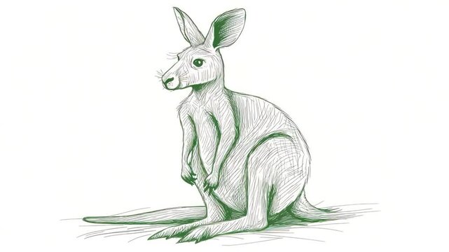 Australian Kangaroo Drawing