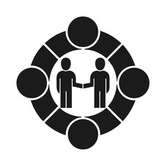 business collaboration icon vector silhouette illustration isolated on white background